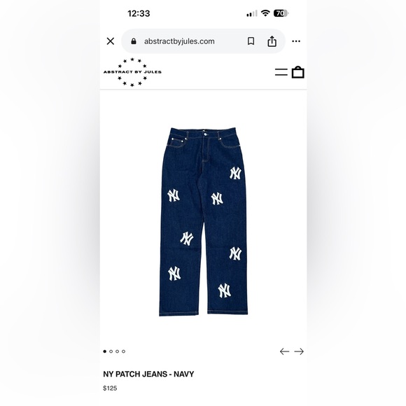 Purple Brand Other - Abstract By Jules New York Yankees Navy Logo Patch Men's Jeans